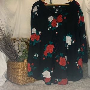 Torrid Button Front Floral Blouse Size 3